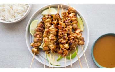 Gai Satay -Κοτόπουλο σατάι με σάλτσα φυστικιού