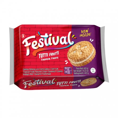 Festival Tutti Frutti  Cookies 403gr (12x4) Festival Tutti Frutti  Cookies 403gr (12x4)
