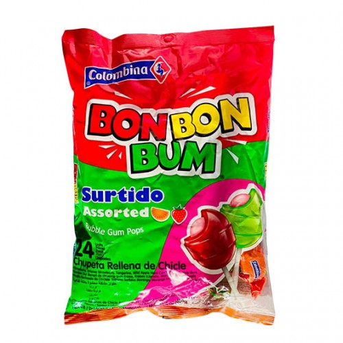 BON BON BUM ASSORTED 408gr  (24 Lollipops) BON BON BUM ASSORTED 408gr  (24 Lollipops)